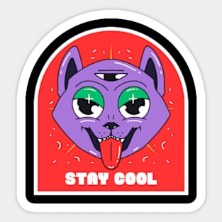 cat stay cool Sticker